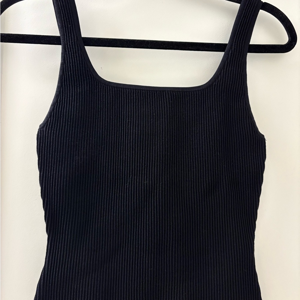Babaton Aritzia Black Ribbed Knit Top